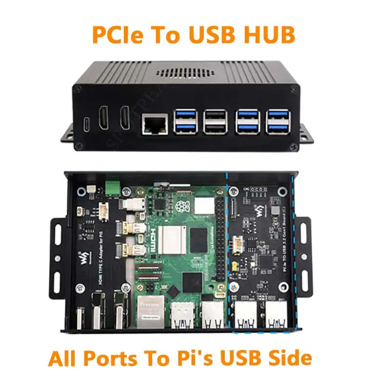 Raspberry Pi 5 Box Case Kit-B PCIe to USB3.2 Hub All Ports To Pi's USB Side
Raspberry Pi 5 Box Case Kit-B PCIe to USB3.2 Hub All Ports To Pi's USB Side