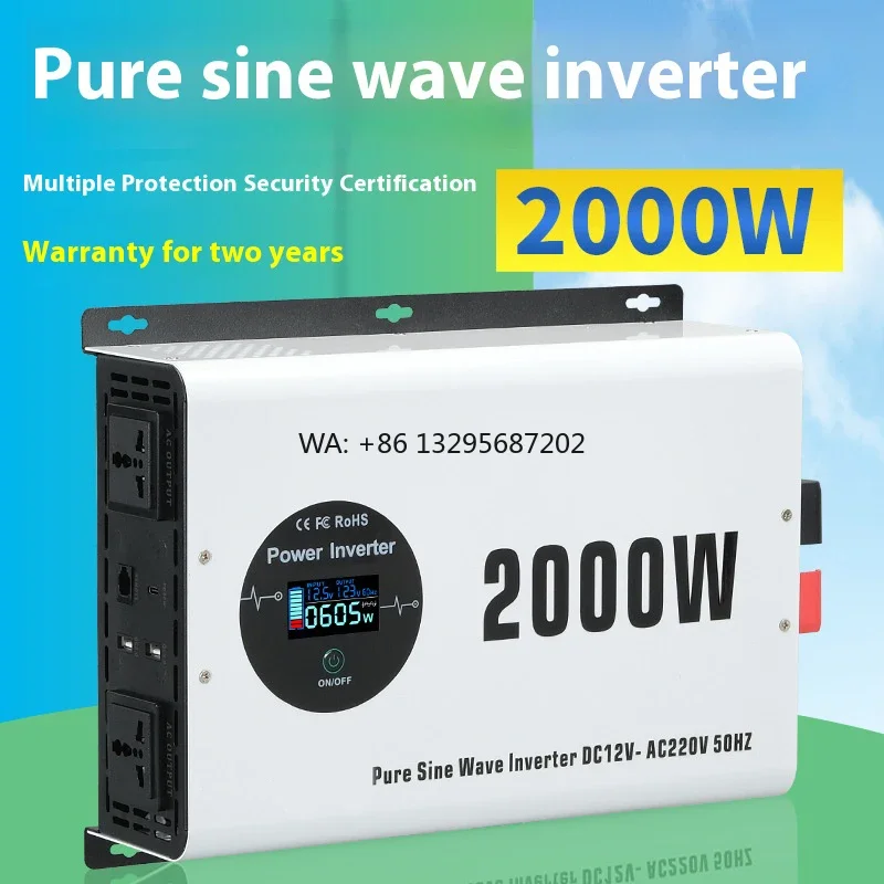 New Products 2000W Power Inverter 12V 24V USB Port With Wireless Remote Control Pure Sine Wave Inverter Used for TV Fan
New Products 2000W Power Inverter 12V 24V USB Port With Wireless Remote Control Pure Sine Wave Inverter Used for TV Fan