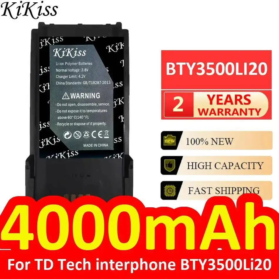 Аккумулятор высокой емкости 4000 мАч для рации TD Tech Interphone Bty3500li20
Аккумулятор высокой емкости 4000 мАч для рации TD Tech Interphone Bty3500li20