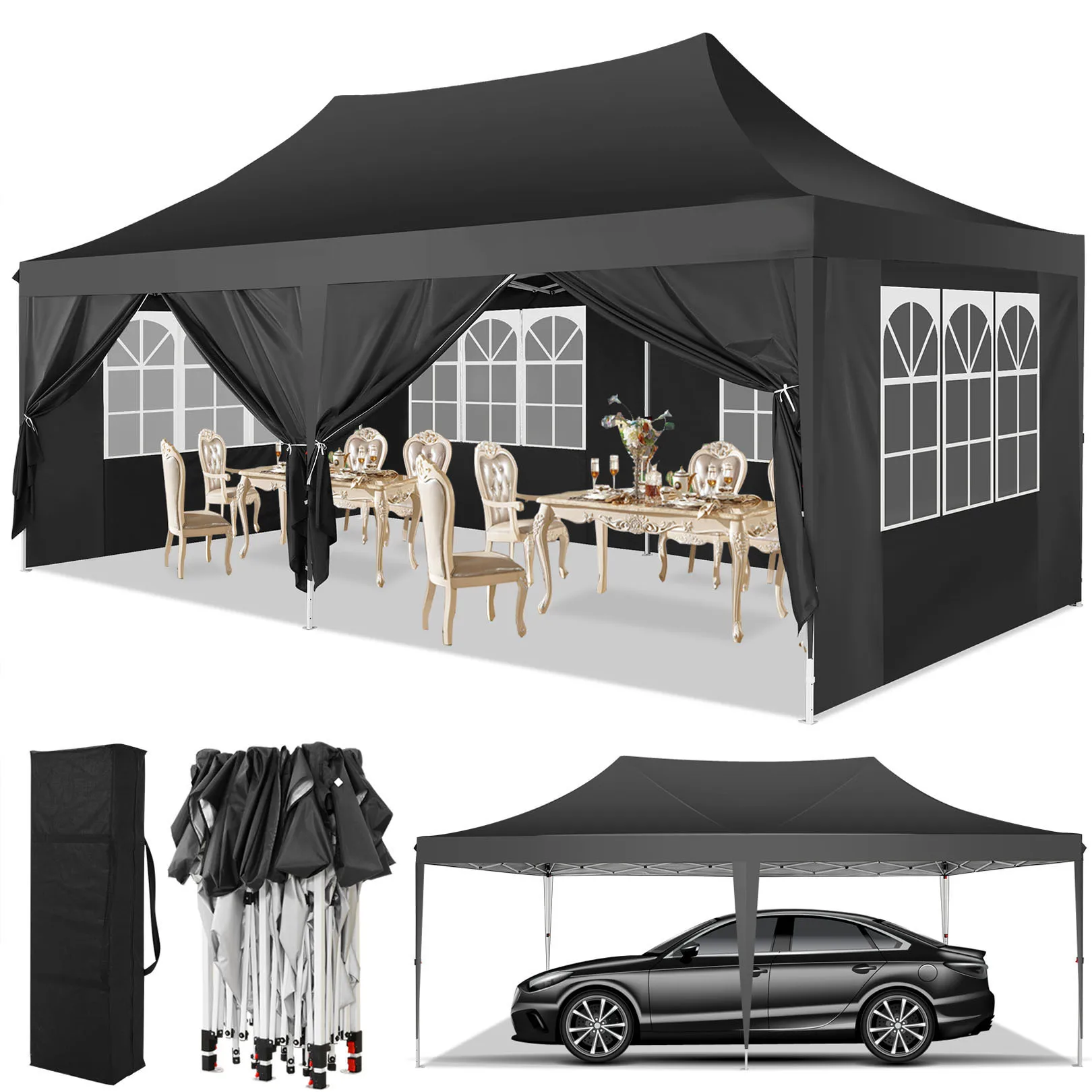 Customization 10x20 Pop Up Canopy Tent With 6 Sidewalls, Wedding Party Tent Outdoor Canopy UV50+ Waterproof
Customization 10x20 Pop Up Canopy Tent With 6 Sidewalls, Wedding Party Tent Outdoor Canopy UV50+ Waterproof