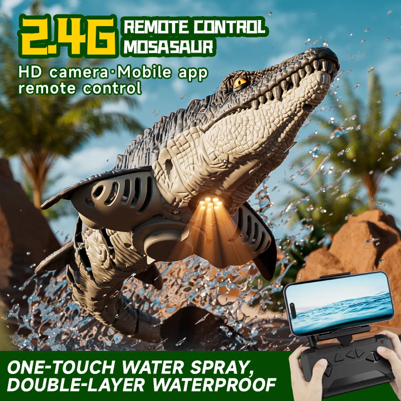 RC Dinosaur Spray Water Boat, High Simulation Electronic Dinosaur Toy, Remote Control Water Toy Gift for Boys Kids
RC Dinosaur Spray Water Boat, High Simulation Electronic Dinosaur Toy, Remote Control Water Toy Gift for Boys Kids