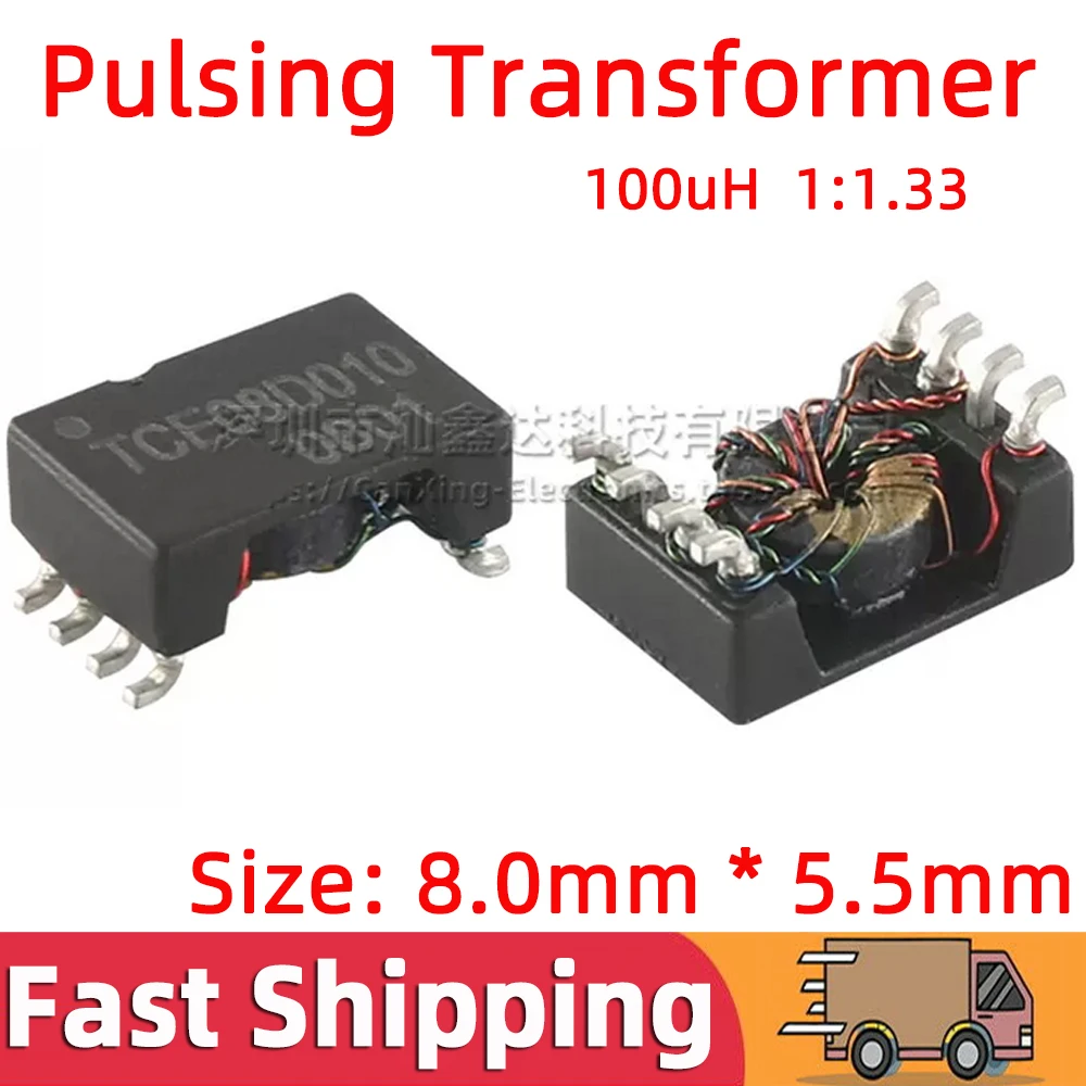 5pcs TCE08D010 SMD High Frequency Isolated Pulsing Signal Transformer Turns Ratio 1:1.33 Inductance 100uH Isolation Tapped
5pcs TCE08D010 SMD High Frequency Isolated Pulsing Signal Transformer Turns Ratio 1:1.33 Inductance 100uH Isolation Tapped