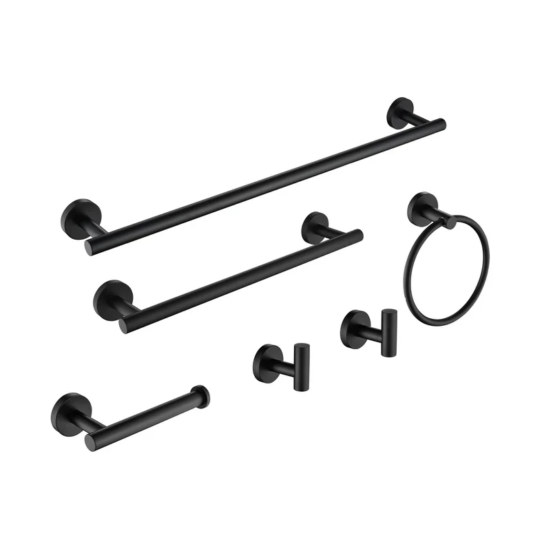 6-Piece Stainless Steel Wall-Mounted Bathroom Towel Rack Set
6-Piece Stainless Steel Wall-Mounted Bathroom Towel Rack Set