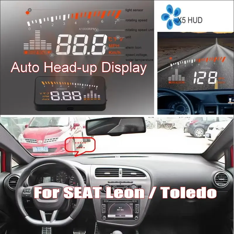 Автомобильный HUD-дисплей (проекционный дисплей) для SEAT Leon 2012-2020 / Toledo 2004-2019, автомобильные аксессуары, экран для безопасного вождения, OBD/OBD2/OBDII
Автомобильный HUD-дисплей (проекционный дисплей) для SEAT Leon 2012-2020 / Toledo 2004-2019, автомобильные аксессуары, экран для безопасного вождения, OBD/OBD2/OBDII