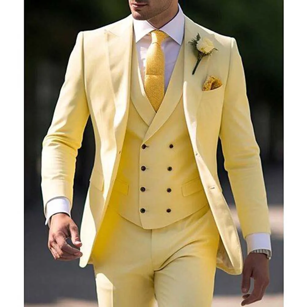 Fashion Chic Gray Yellow Suits for Men Single Breasted 3 Piece jacket Pants Vest Male Clothing Slim Fit Business Blazer Sets
Fashion Chic Gray Yellow Suits for Men Single Breasted 3 Piece jacket Pants Vest Male Clothing Slim Fit Business Blazer Sets