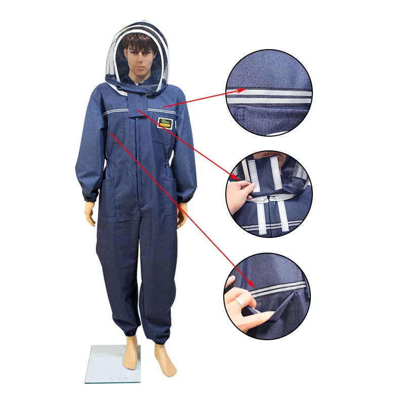 Blue bee repellent suit, fully breathable, one piece bee picking protective suit, full body beekeeping and peak protection suit
Blue bee repellent suit, fully breathable, one piece bee picking protective suit, full body beekeeping and peak protection suit
