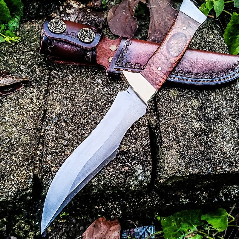 Outdoor Wilderness Knife 7CR13MOV Blade Wood Handles Tactical Hunting Knife Pocket Knife Portable Camping Edc Tools with Sheath
Outdoor Wilderness Knife 7CR13MOV Blade Wood Handles Tactical Hunting Knife Pocket Knife Portable Camping Edc Tools with Sheath