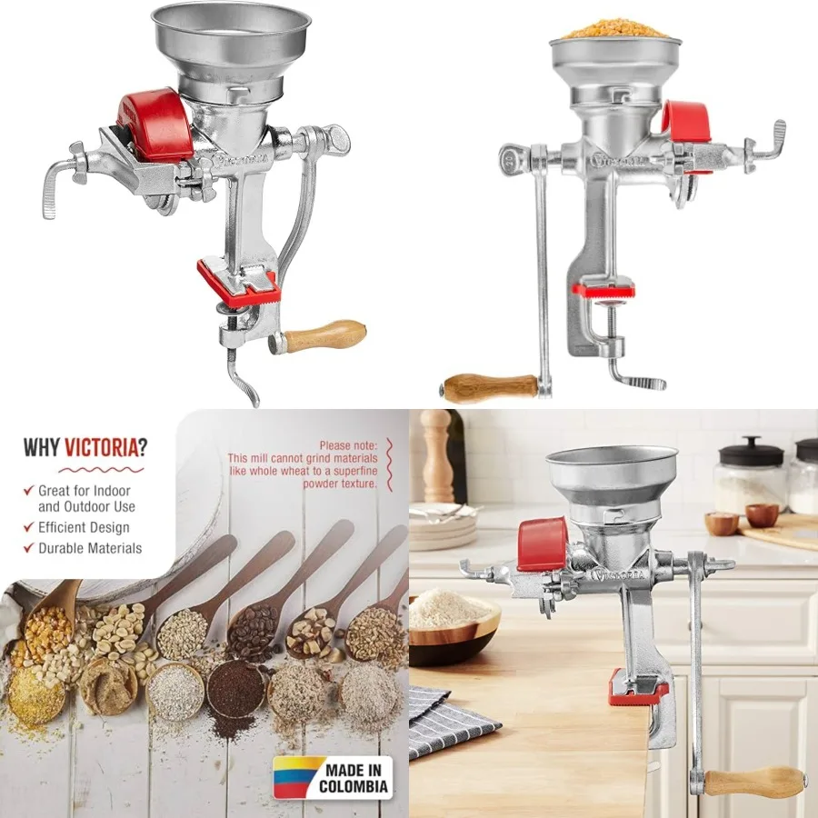 Manual Cast Iron Grain Mill with Hopper, Premium Corn-Grinding Mill and Grain Grinder, Made in Colombia
Manual Cast Iron Grain Mill with Hopper, Premium Corn-Grinding Mill and Grain Grinder, Made in Colombia