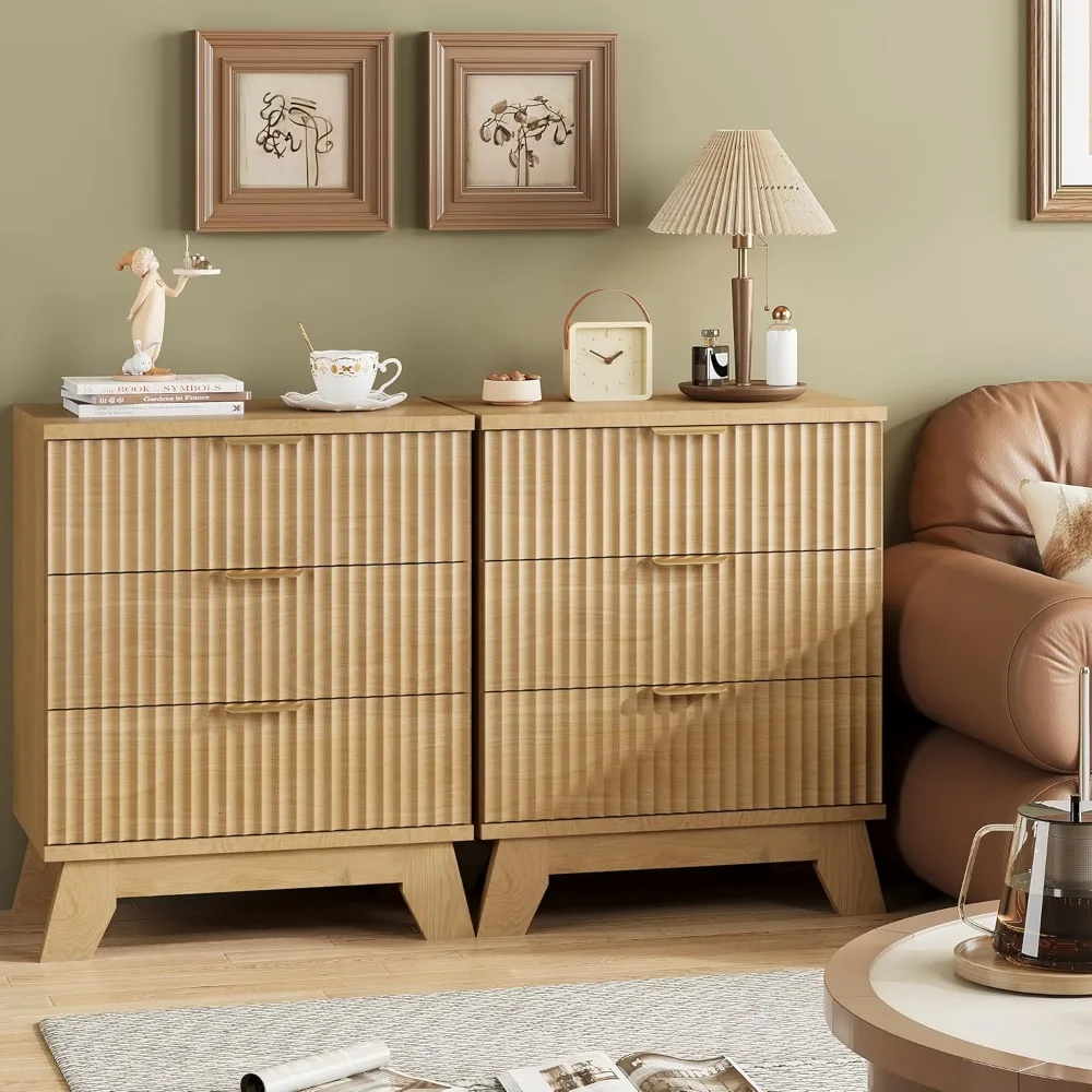 Fluted Nightstand, Side Table with 3 Large Storage Drawers, Mid Century Modern Wood Night Stand with Metal, Customized
Fluted Nightstand, Side Table with 3 Large Storage Drawers, Mid Century Modern Wood Night Stand with Metal, Customized