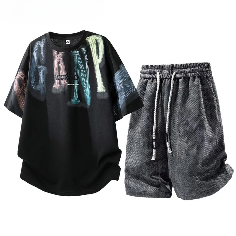 Men's American Style Summer Outfit Puff Print Graphic Tee and Shorts 2 Piece Set Loose Fit Urban Casual Fashion
Men's American Style Summer Outfit Puff Print Graphic Tee and Shorts 2 Piece Set Loose Fit Urban Casual Fashion
