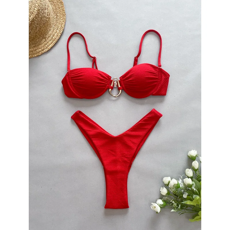 2024NewbikiniHigh Waist Bikini Solid Color Sexy Split Women's Swimsuit Swimsuit
2024NewbikiniHigh Waist Bikini Solid Color Sexy Split Women's Swimsuit Swimsuit