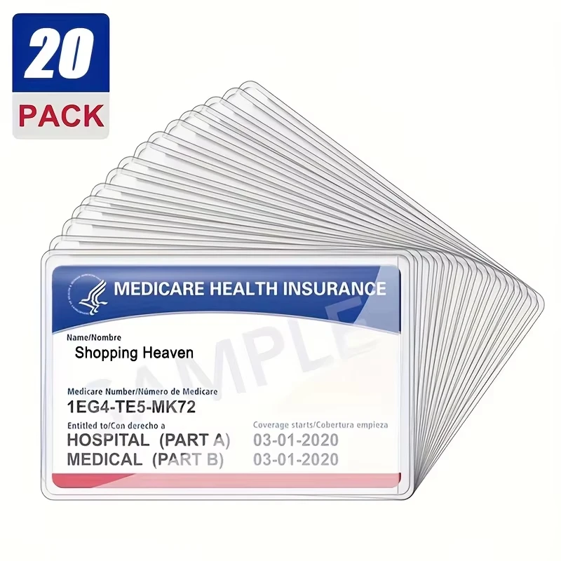 20-Piece Waterproof PVC Card Sleeves – Clear Soft Protectors for SSN, Medicare & ID Cards
20-Piece Waterproof PVC Card Sleeves – Clear Soft Protectors for SSN, Medicare & ID Cards