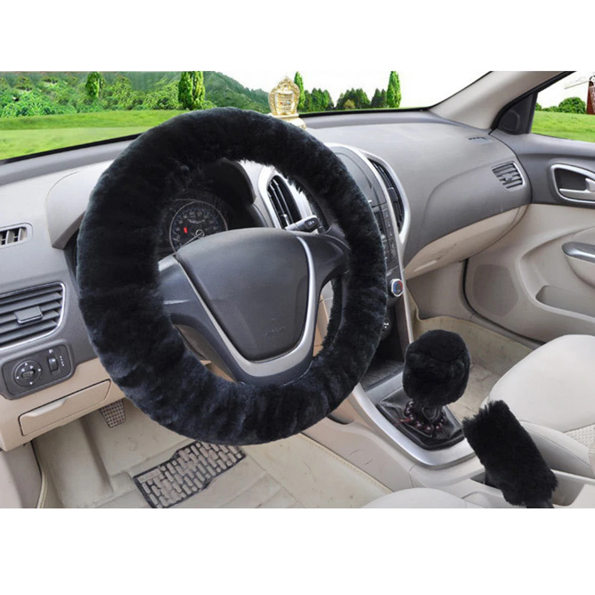 Soft Steering Wheel Cover Set Non-Slip Car Interior Decoration Gear Cover For Winter Summer Easy Installation Black
Soft Steering Wheel Cover Set Non-Slip Car Interior Decoration Gear Cover For Winter Summer Easy Installation Black