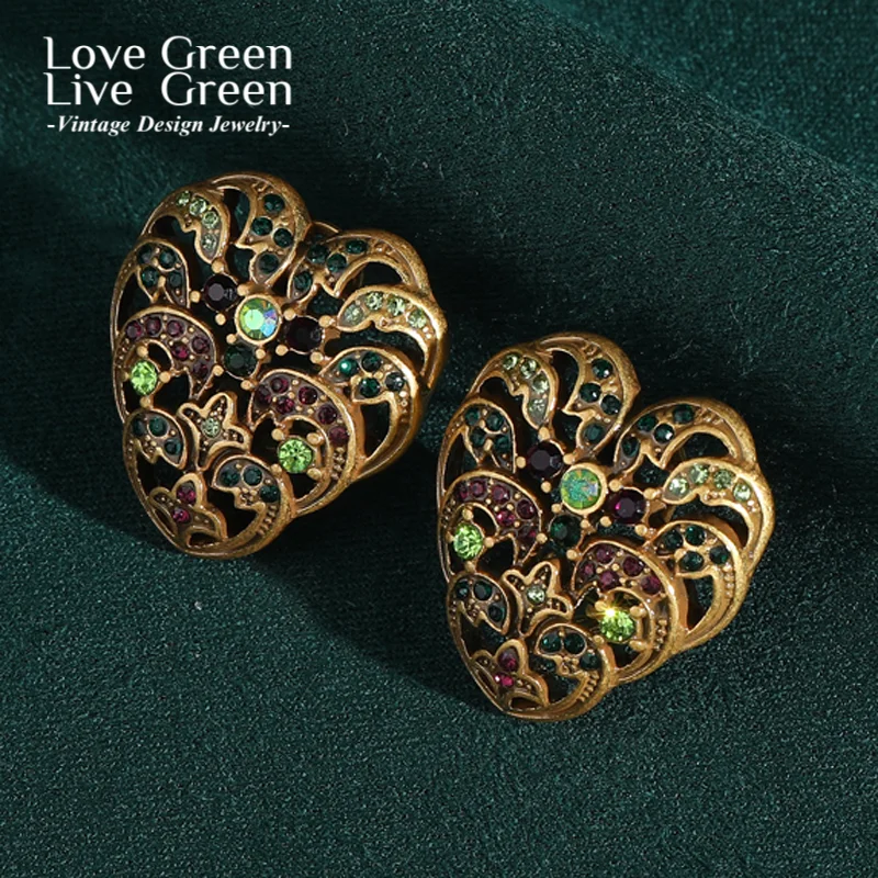 Vintage Big Hollow Heart Crystal Earrings Wedding Gold Color Woman High Quality Luxury Designer Brand Jewelry Retro 2026 Trends
Vintage Big Hollow Heart Crystal Earrings Wedding Gold Color Woman High Quality Luxury Designer Brand Jewelry Retro 2026 Trends