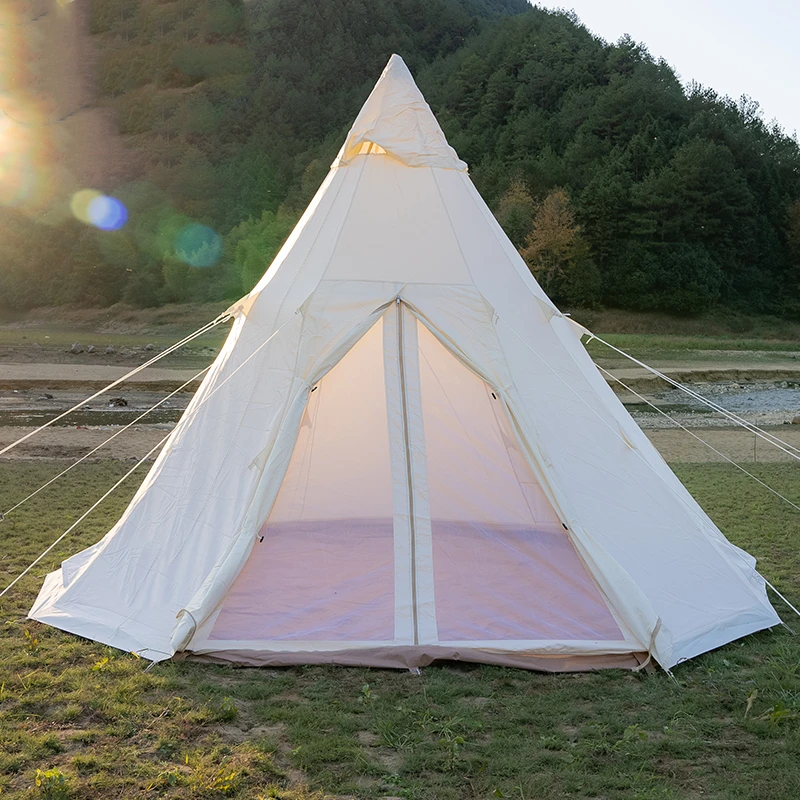 Family Camping House Canvas Oxford Teepee Cotton Yurt Hot Sale Safari Canvas Resort Glamping Bell Pyramid Tent
Family Camping House Canvas Oxford Teepee Cotton Yurt Hot Sale Safari Canvas Resort Glamping Bell Pyramid Tent
