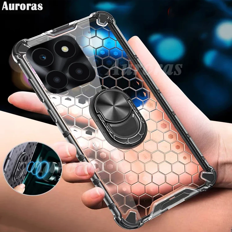Auroras For Honor X6A 4G Case With Metal Ring Transparent Honeycomb Texture Hard Shell For Honor X6 X6S X8A Back Cover
Auroras For Honor X6A 4G Case With Metal Ring Transparent Honeycomb Texture Hard Shell For Honor X6 X6S X8A Back Cover