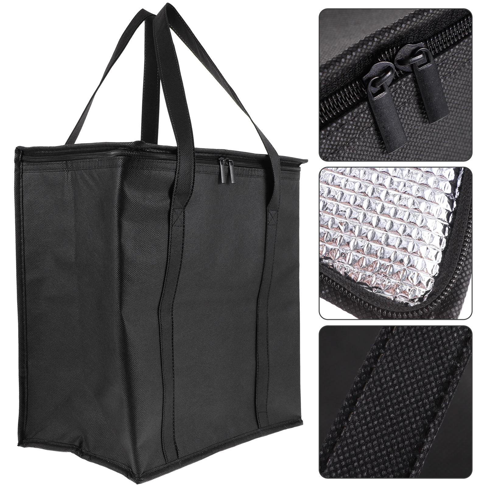 Sturdy Portable Insulated Shopping Reusable Grocery Thermal Tote Foldable Food Delivery Bag Zipper Heavy Duty Aluminum Foil
Sturdy Portable Insulated Shopping Reusable Grocery Thermal Tote Foldable Food Delivery Bag Zipper Heavy Duty Aluminum Foil