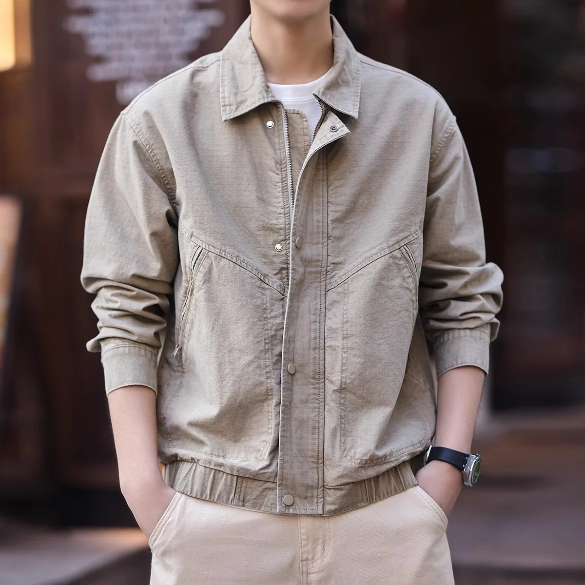 Retro Washed Canvas Jacket Men's Spring Autumn New Style Motorcycle Workwear Coat American Style Loose Fit Long Sleeve Zipper
Retro Washed Canvas Jacket Men's Spring Autumn New Style Motorcycle Workwear Coat American Style Loose Fit Long Sleeve Zipper