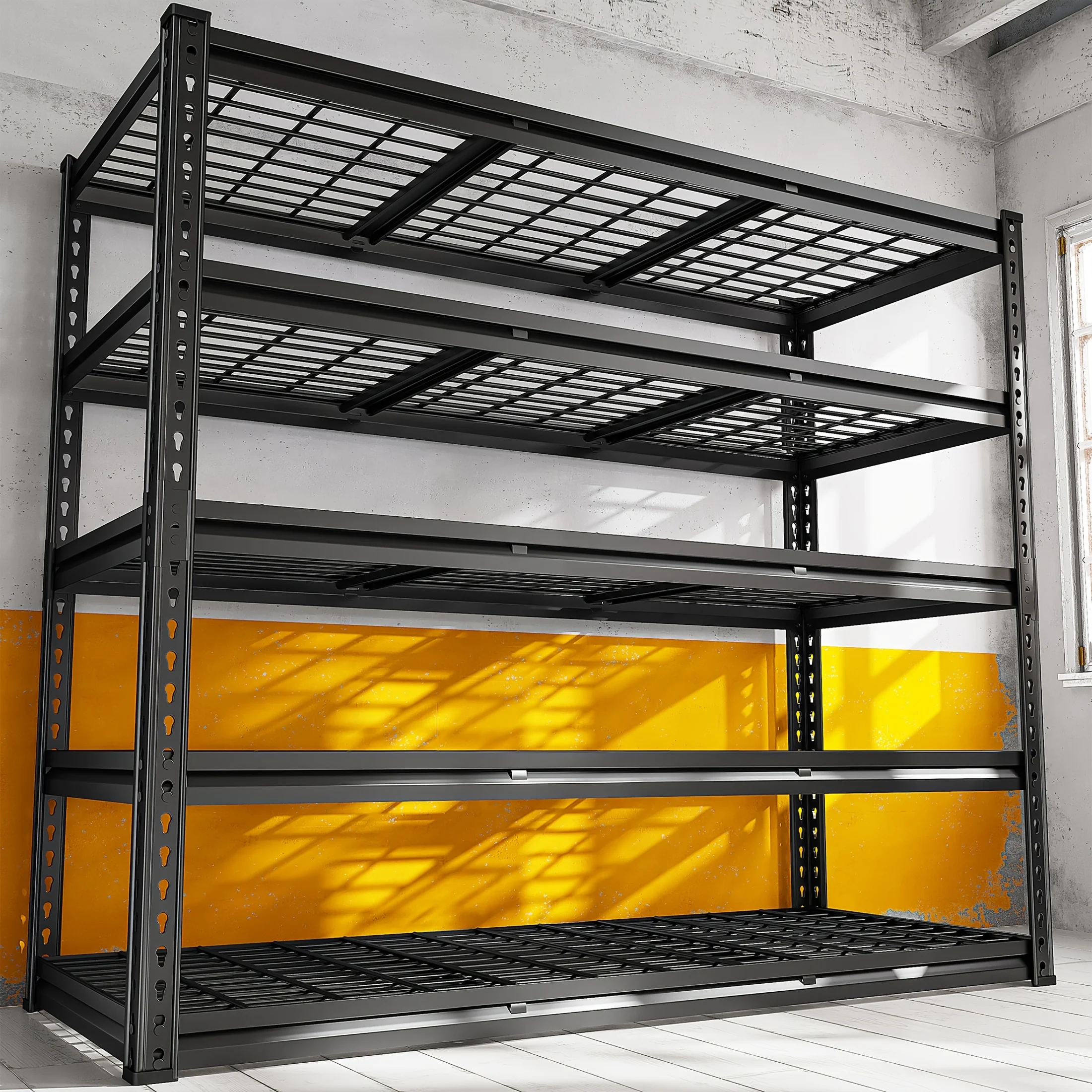 REIBII 3010LBS Heavy Duty 5-Tier Industrial Steel Wire Mesh Shelving Unit - 48" Wide Carbon Steel Storage Rack with Reinforced R
REIBII 3010LBS Heavy Duty 5-Tier Industrial Steel Wire Mesh Shelving Unit - 48" Wide Carbon Steel Storage Rack with Reinforced R