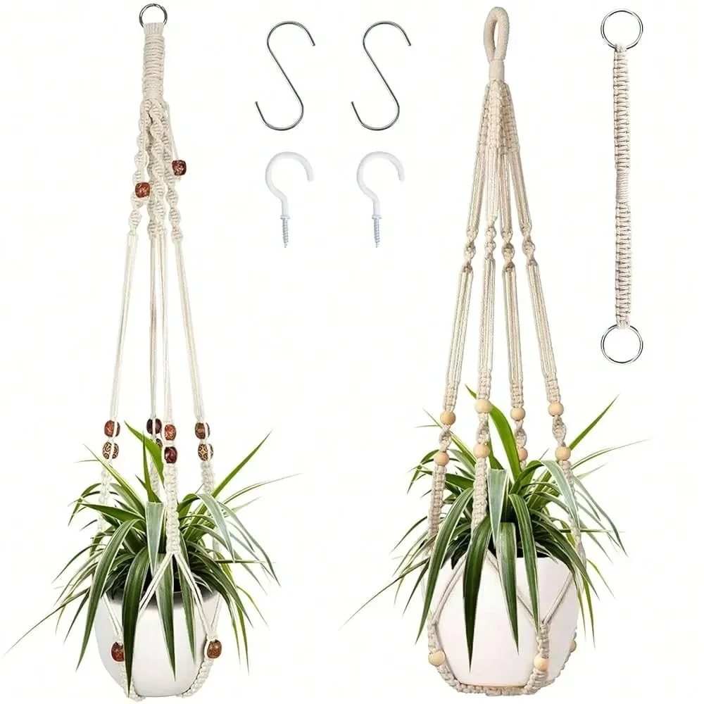 Macrame Plant Hanger, 2Pcs Hanging Plant Holder With Extender Plant Hangers For Indoor Outdoor Decor Macrame Hanging Planter Ba
Macrame Plant Hanger, 2Pcs Hanging Plant Holder With Extender Plant Hangers For Indoor Outdoor Decor Macrame Hanging Planter Ba