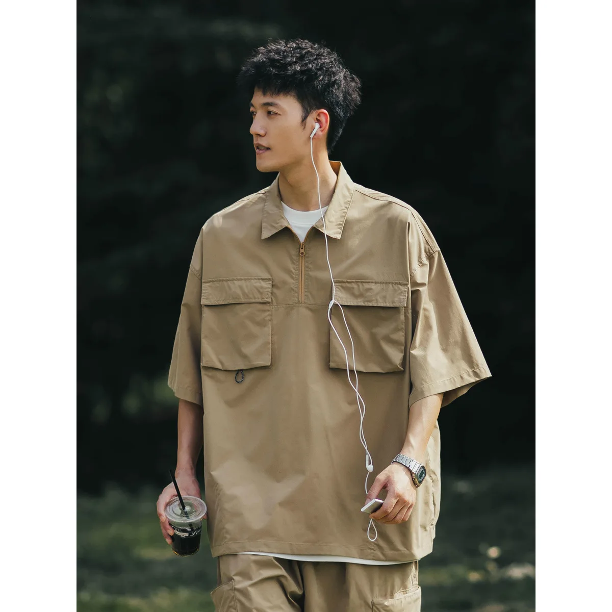 Japanese Style Pullover Short Sleeved Polo Shirt Tops Summer Casual Loose Cargo Shirts for Men Fashion Streetwear Men's T-shirt
Japanese Style Pullover Short Sleeved Polo Shirt Tops Summer Casual Loose Cargo Shirts for Men Fashion Streetwear Men's T-shirt