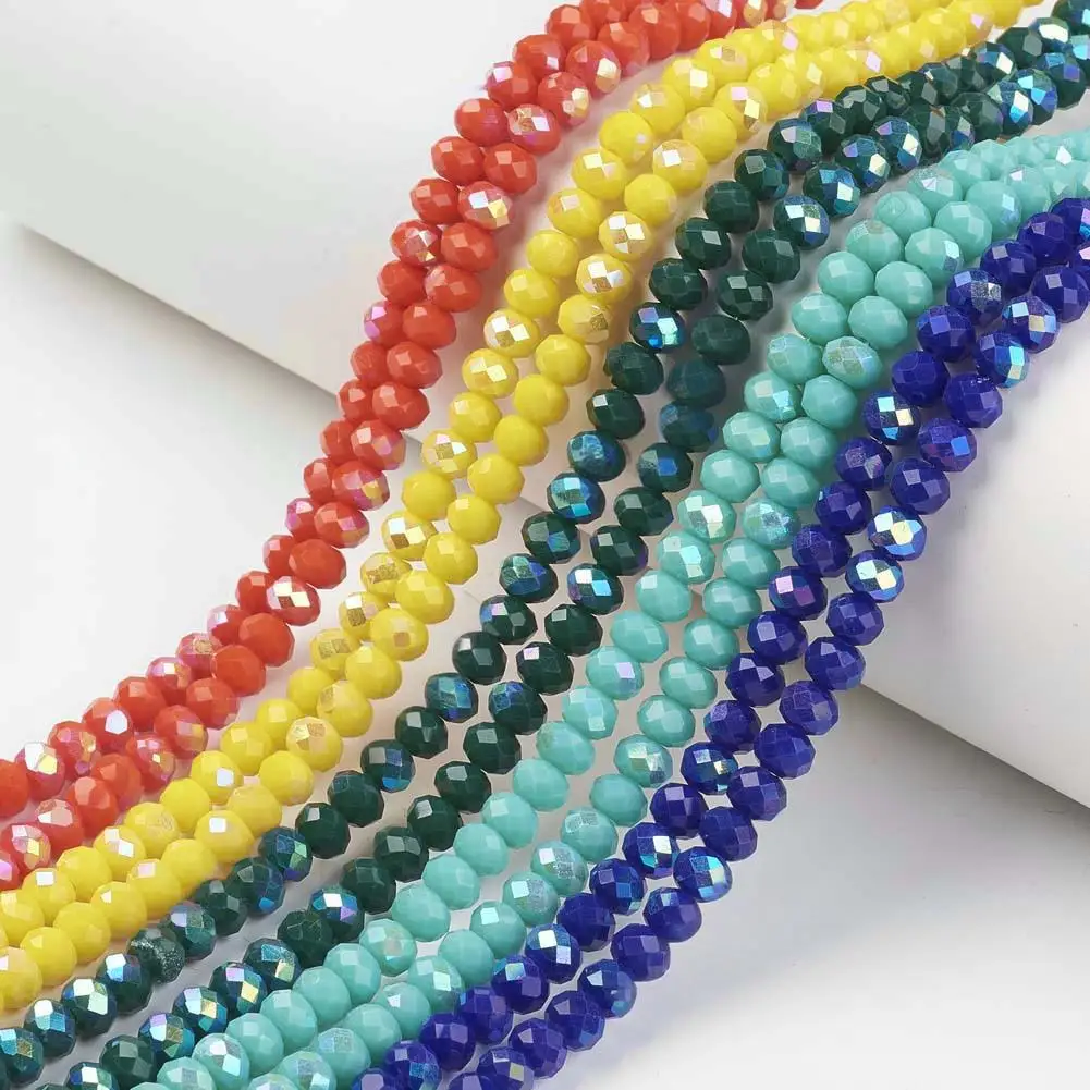 10strand Electroplate Glass Beads Strands AB Color Opaque Rondelle Faceted Loose Beads DIY Handmade Necklace Jewelry Making
10strand Electroplate Glass Beads Strands AB Color Opaque Rondelle Faceted Loose Beads DIY Handmade Necklace Jewelry Making