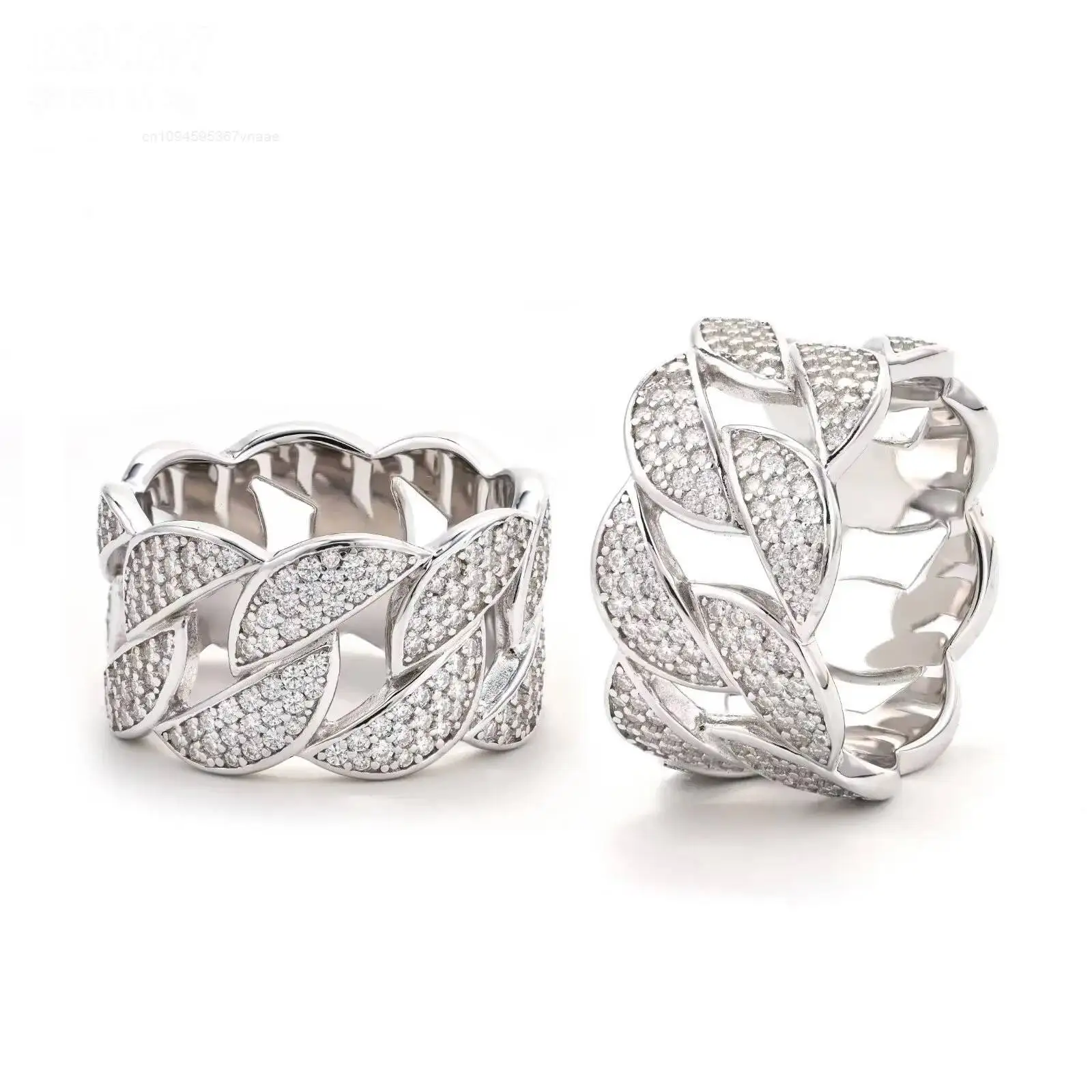 Thick S925 Silver Rhodium Plated Hip Hop MOISSANITE 3-ROW CUBAN LINK RING Pave Setting DEF Color VVS Moissan Chain Band Fine
Thick S925 Silver Rhodium Plated Hip Hop MOISSANITE 3-ROW CUBAN LINK RING Pave Setting DEF Color VVS Moissan Chain Band Fine