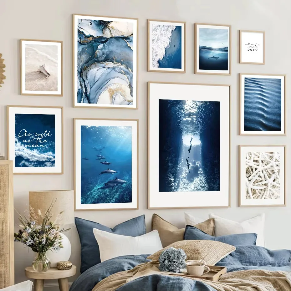 Blue ocean beach marine life whales nature scenery canvas painting mural art print poster decorative painting
Blue ocean beach marine life whales nature scenery canvas painting mural art print poster decorative painting