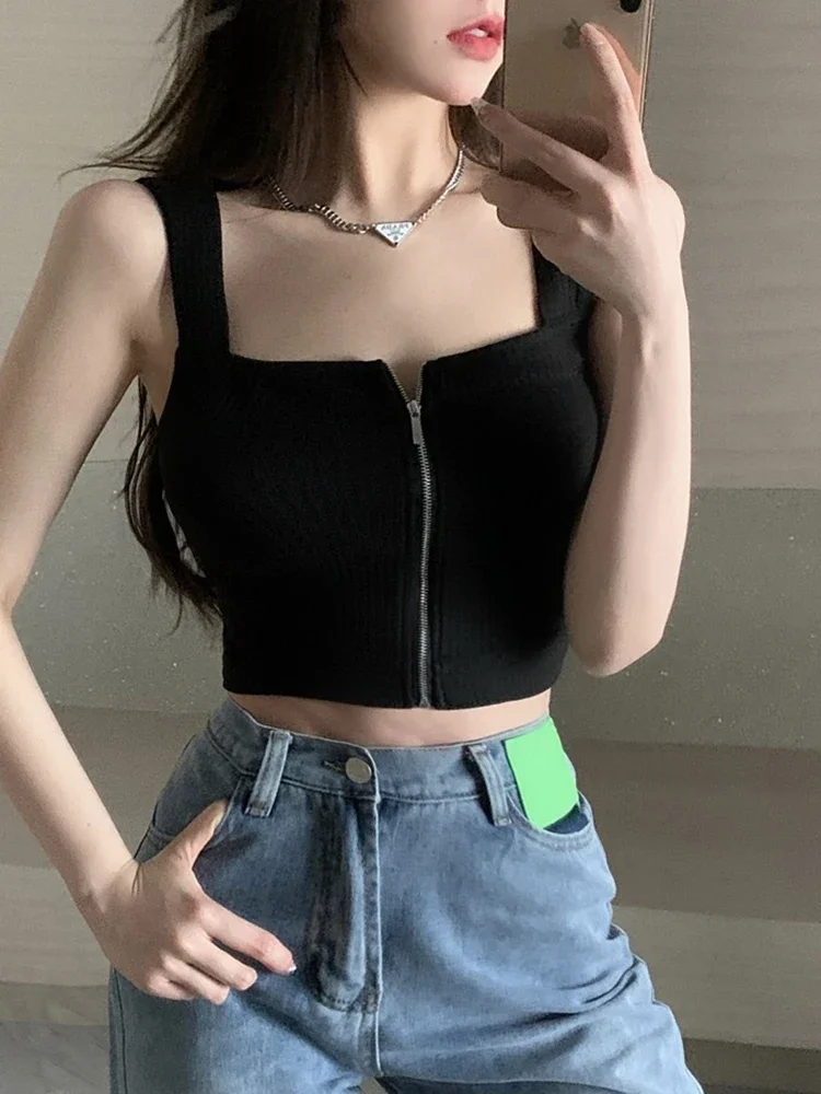 2025 Y2K Top Women Zipper Fly Camisoles Knitted Sexy Summer Tank Tops Sleeveless Female Solid Crop Top
2025 Y2K Top Women Zipper Fly Camisoles Knitted Sexy Summer Tank Tops Sleeveless Female Solid Crop Top