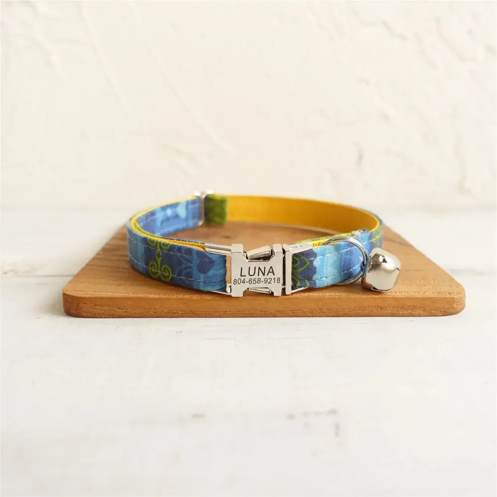 Personalized Cat Collar with Free Engraving, Matching Pet Leash,Customzied Contacts Metal Buckle, Blue Small Pet Collar
Personalized Cat Collar with Free Engraving, Matching Pet Leash,Customzied Contacts Metal Buckle, Blue Small Pet Collar