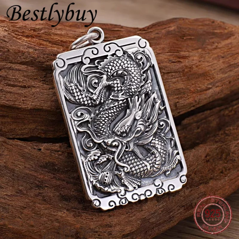 Real 925 Sterling Silver Auspicious Cloud Relief Auspicious Dragon Domineering Pendant For Men's European Jewelry
Real 925 Sterling Silver Auspicious Cloud Relief Auspicious Dragon Domineering Pendant For Men's European Jewelry