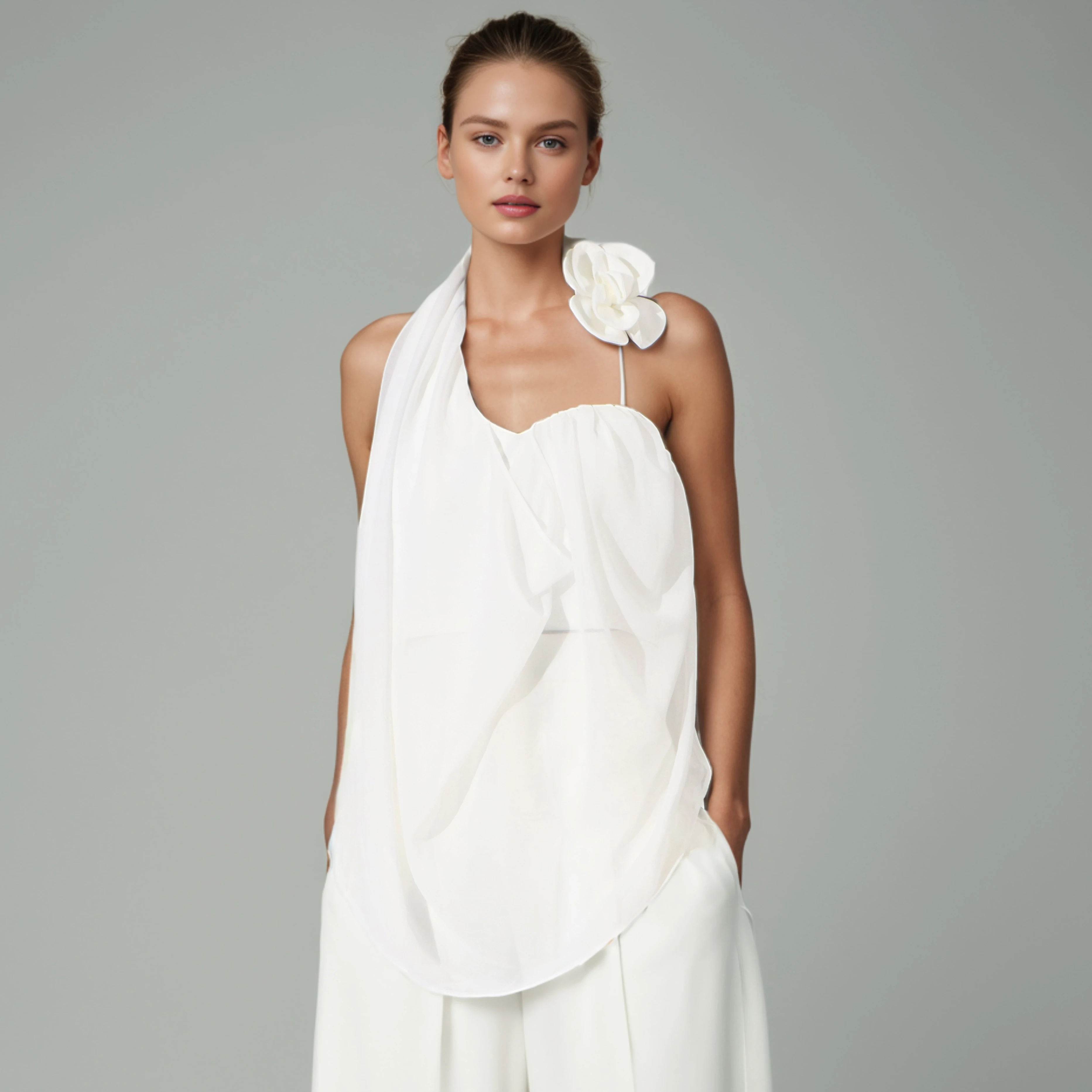 Solid Spliced Folds Loose Blouses For Women Halter Sleeveless Temperament Shirt Female Fashion Style Clothes New
Solid Spliced Folds Loose Blouses For Women Halter Sleeveless Temperament Shirt Female Fashion Style Clothes New