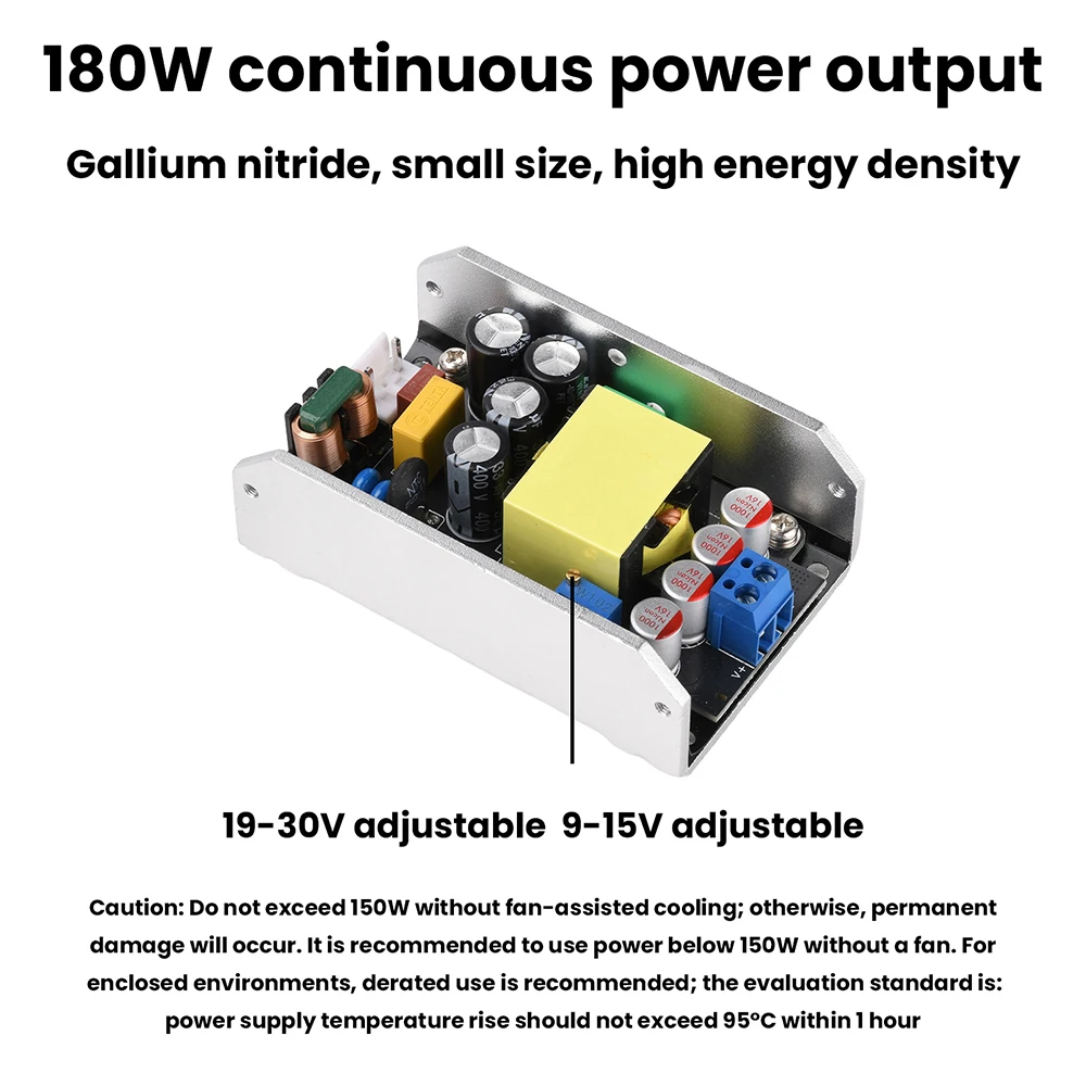 180W AC-DC GaN Switching Power Supply Module AC 190-265V to DC 9-30V Adjustable Low Ripple High Efficiency Industrial Power Boar
180W AC-DC GaN Switching Power Supply Module AC 190-265V to DC 9-30V Adjustable Low Ripple High Efficiency Industrial Power Boar