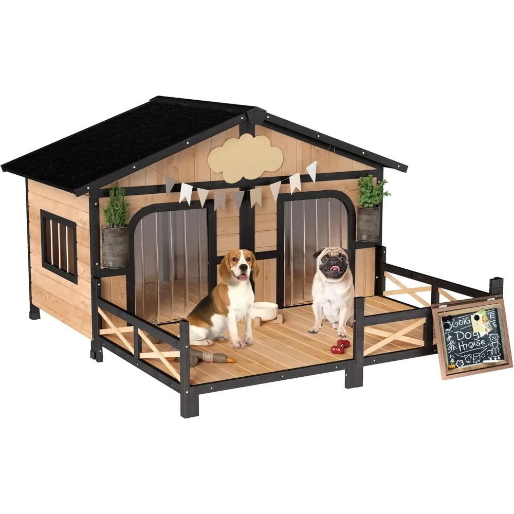 For Wooden Large Dog House Outdoor Double XL Dog Kennel with Elevated Floor and Porch, Weatherproof Puppy Shelter for Small and
For Wooden Large Dog House Outdoor Double XL Dog Kennel with Elevated Floor and Porch, Weatherproof Puppy Shelter for Small and