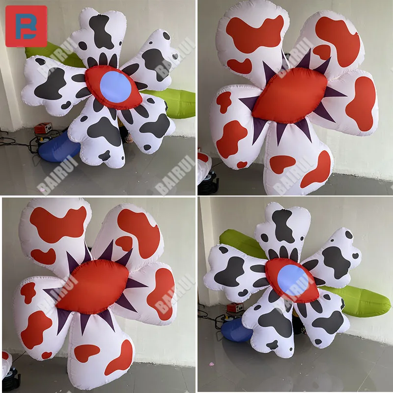 Inflatable cartoon polka dot flower model with a creepy and bizarre theme milk flower hangs as a Halloween stage prop in a mall
Inflatable cartoon polka dot flower model with a creepy and bizarre theme milk flower hangs as a Halloween stage prop in a mall