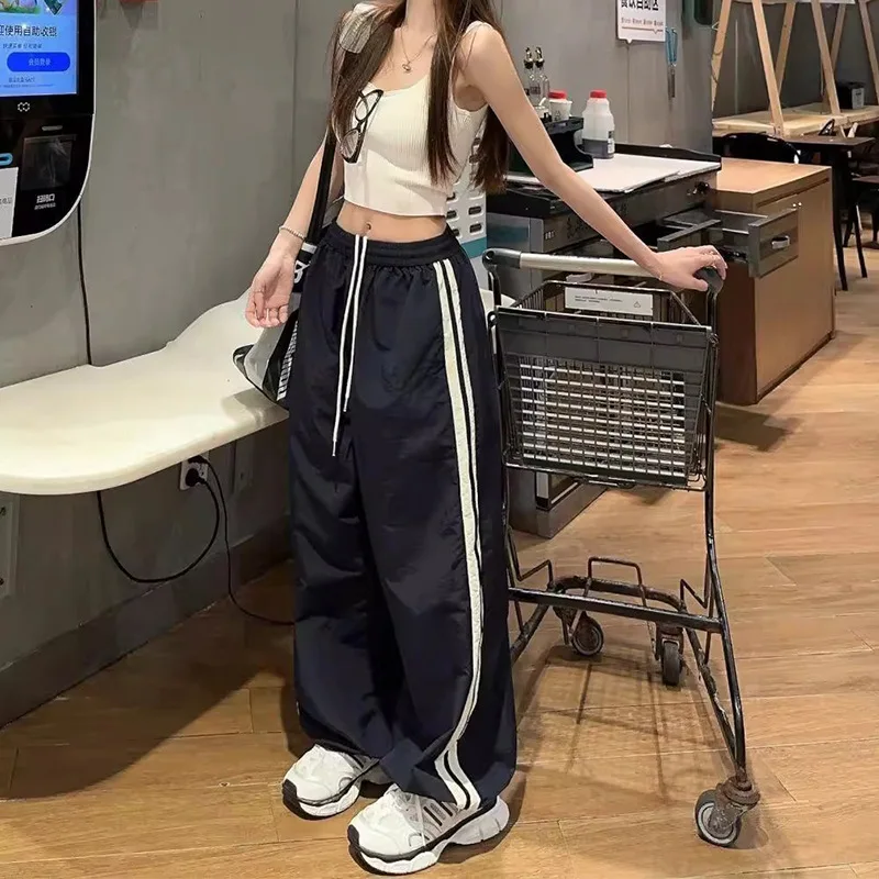 Womens High Waist American Sports Pants Loose Wide Leg Side Stripe Two Way Dry Fit
Womens High Waist American Sports Pants Loose Wide Leg Side Stripe Two Way Dry Fit