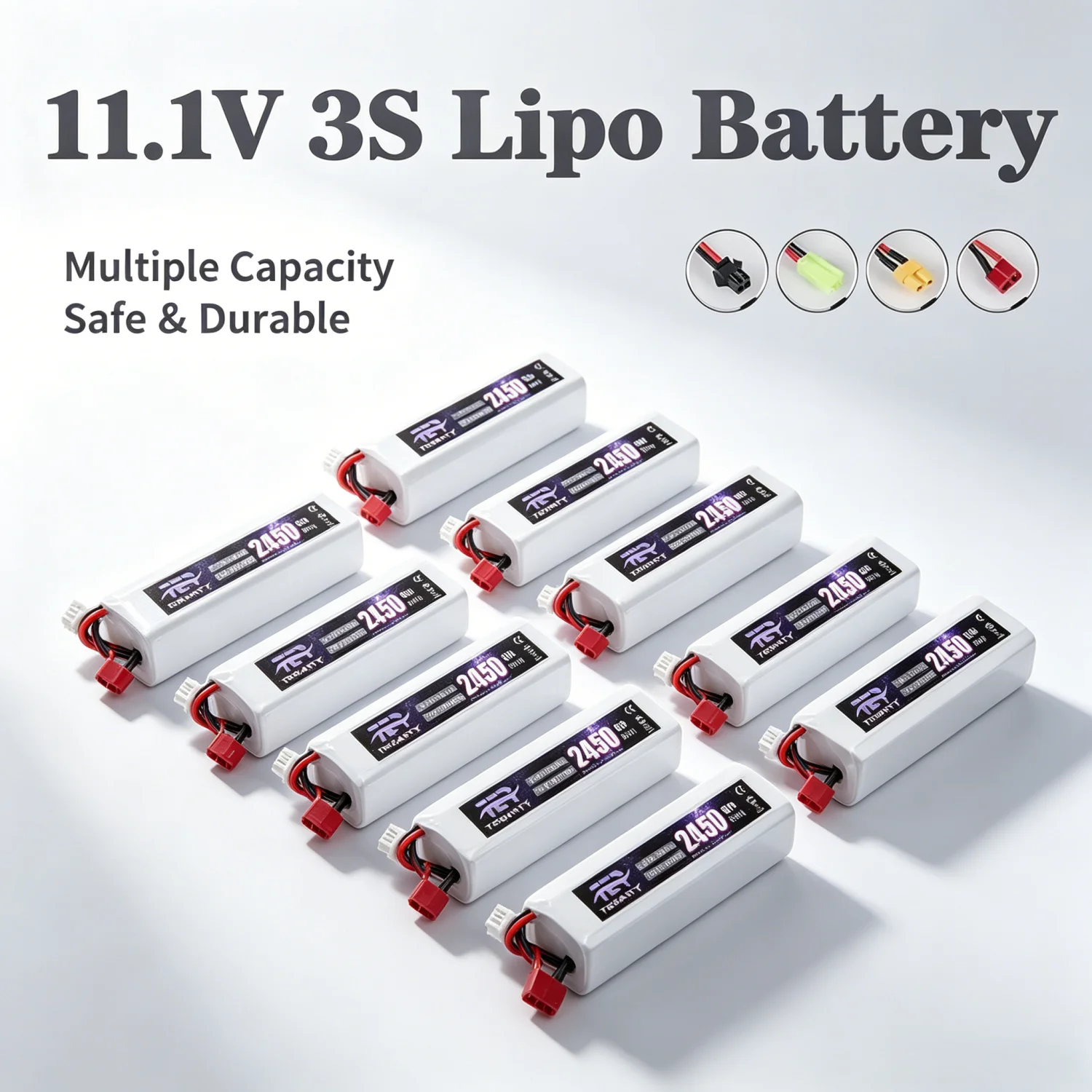 11.1V 3S Lipo Battery 2450mAh 30C High Power With Deans T XT60 Plug For RC Car FPV Racing Drone Aircraft Model Airsoft Electric
11.1V 3S Lipo Battery 2450mAh 30C High Power With Deans T XT60 Plug For RC Car FPV Racing Drone Aircraft Model Airsoft Electric