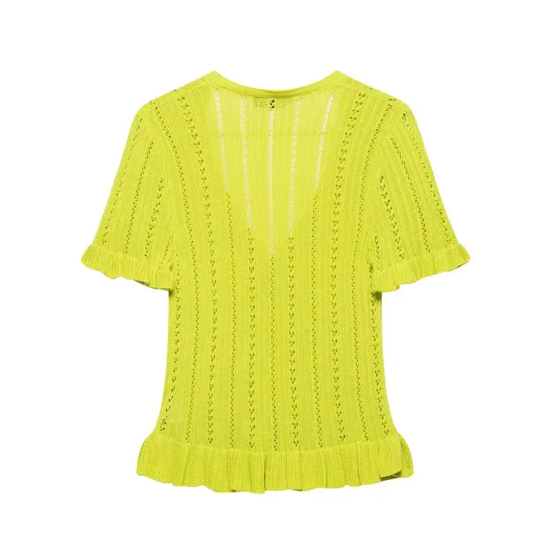 Women's Summer Ruffle Overlapped Knitted Short-Sleeved Sweater Pleated Casual Fashion Street Jacket
Women's Summer Ruffle Overlapped Knitted Short-Sleeved Sweater Pleated Casual Fashion Street Jacket