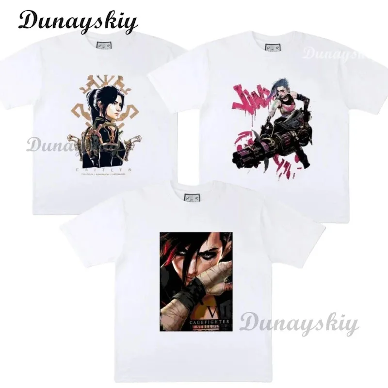 Arcane Caitlyn Vi Cosplay T-Shirt Vintage Cotton Anime Graphic Tee Custom Print Casual Streetwear Aesthetic Cartoon Shirts
Arcane Caitlyn Vi Cosplay T-Shirt Vintage Cotton Anime Graphic Tee Custom Print Casual Streetwear Aesthetic Cartoon Shirts