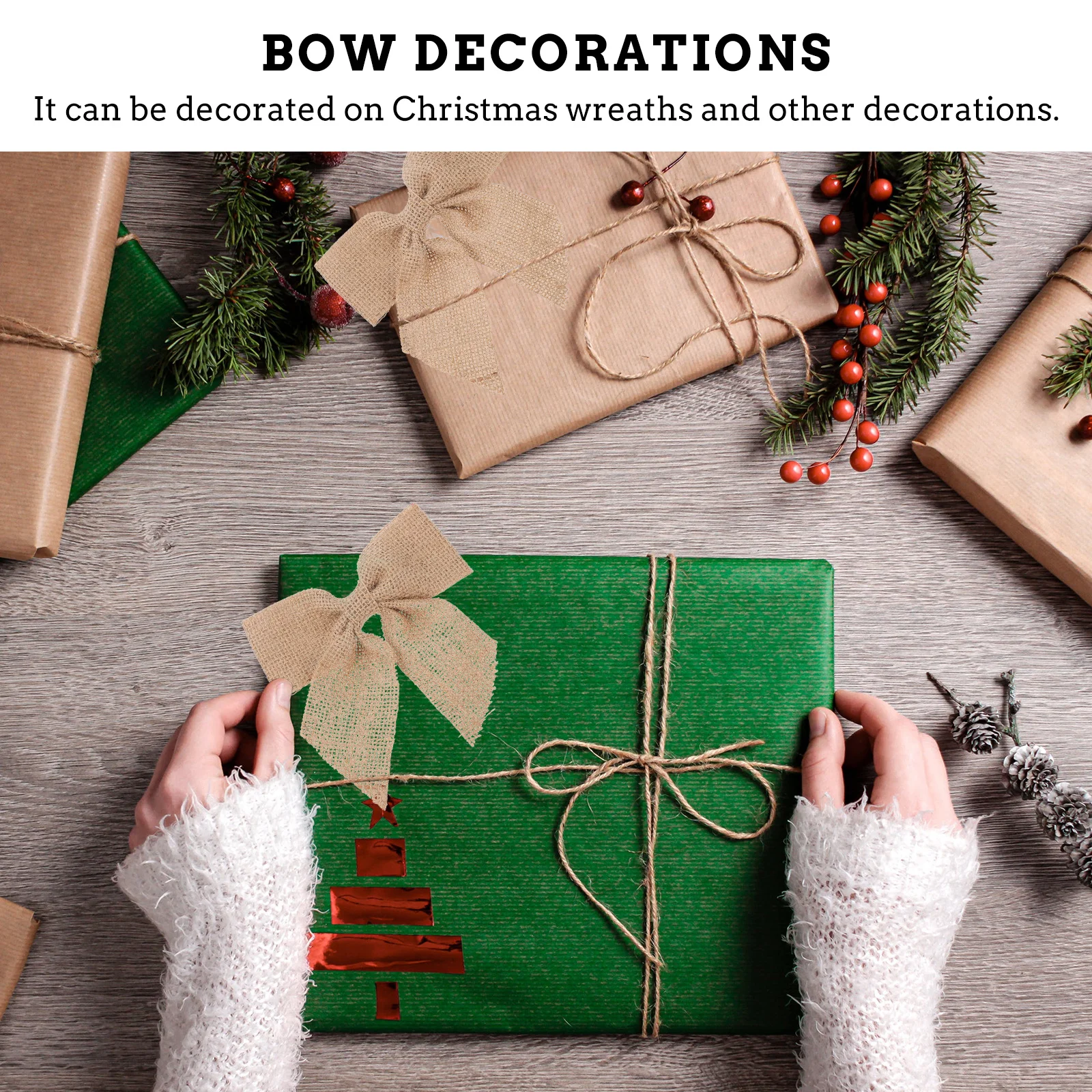 5Pcs Jute Bow Decorations Handmade Wedding Crafts Festive Christmas Ornaments Party Hanging Gift Accessories Bow Crafts
5Pcs Jute Bow Decorations Handmade Wedding Crafts Festive Christmas Ornaments Party Hanging Gift Accessories Bow Crafts