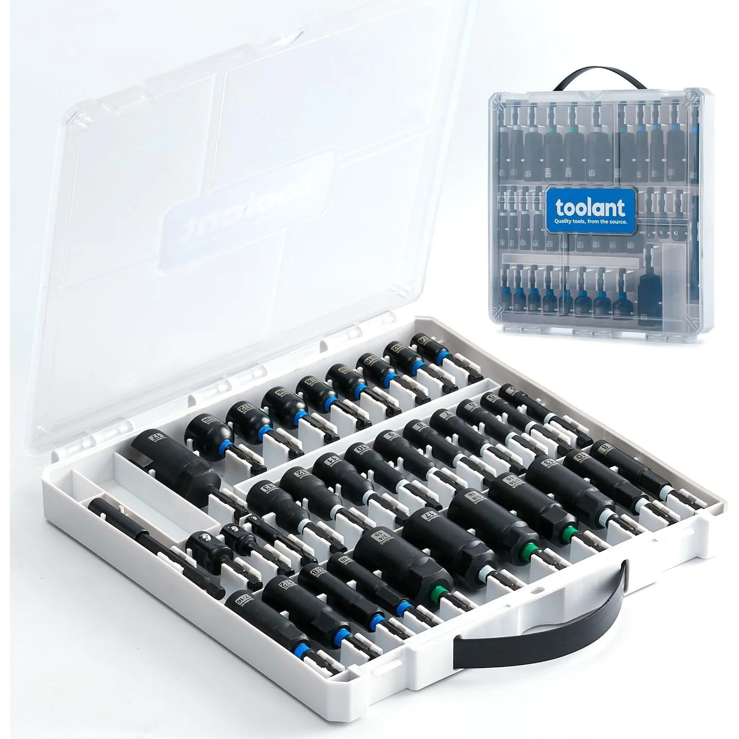 34 Piece Magnetic Nut Driver Set with Impact Socket Adapters, Deep Nut Driver, Wing Nut Driver, Tough Case
34 Piece Magnetic Nut Driver Set with Impact Socket Adapters, Deep Nut Driver, Wing Nut Driver, Tough Case