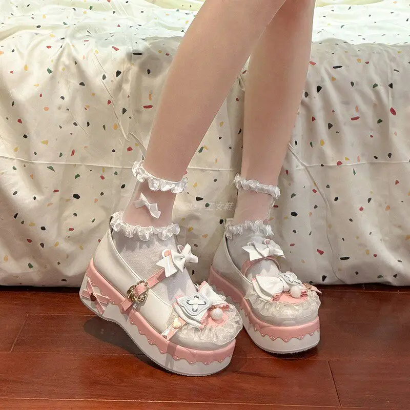 Light Blue Lolita Platform Shoes Bow Lace Mary Jane Shoes Sweet Jk Style Thick Sole Casual Footwear
Light Blue Lolita Platform Shoes Bow Lace Mary Jane Shoes Sweet Jk Style Thick Sole Casual Footwear