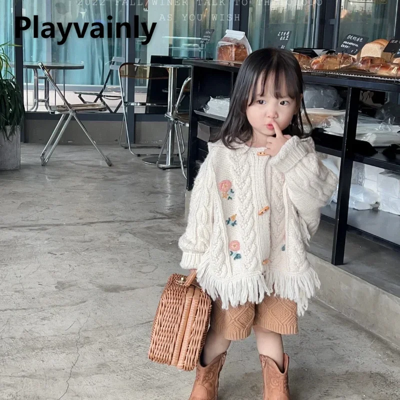 Korean Style Spring Autumn Baby Girl Fashion Tassel Knit Coat Horn Button Long Sleeves Floral Hooded Sweaters Kid Clothes E27861
Korean Style Spring Autumn Baby Girl Fashion Tassel Knit Coat Horn Button Long Sleeves Floral Hooded Sweaters Kid Clothes E27861