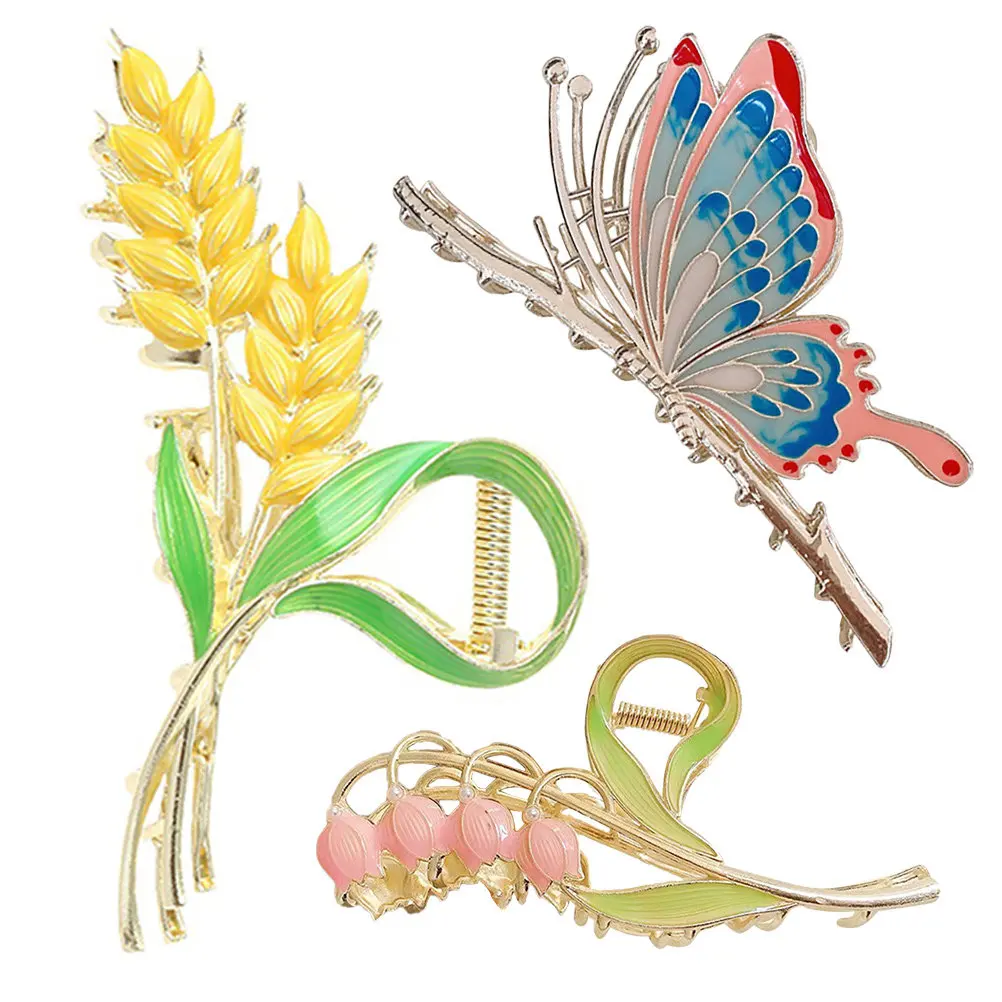 3Pcs Exquisite Butterfly Flower Claw Clips Premium Alloy Hair Clamps for Women Large Size for Thick Hair Styling Makeup Wash
3Pcs Exquisite Butterfly Flower Claw Clips Premium Alloy Hair Clamps for Women Large Size for Thick Hair Styling Makeup Wash