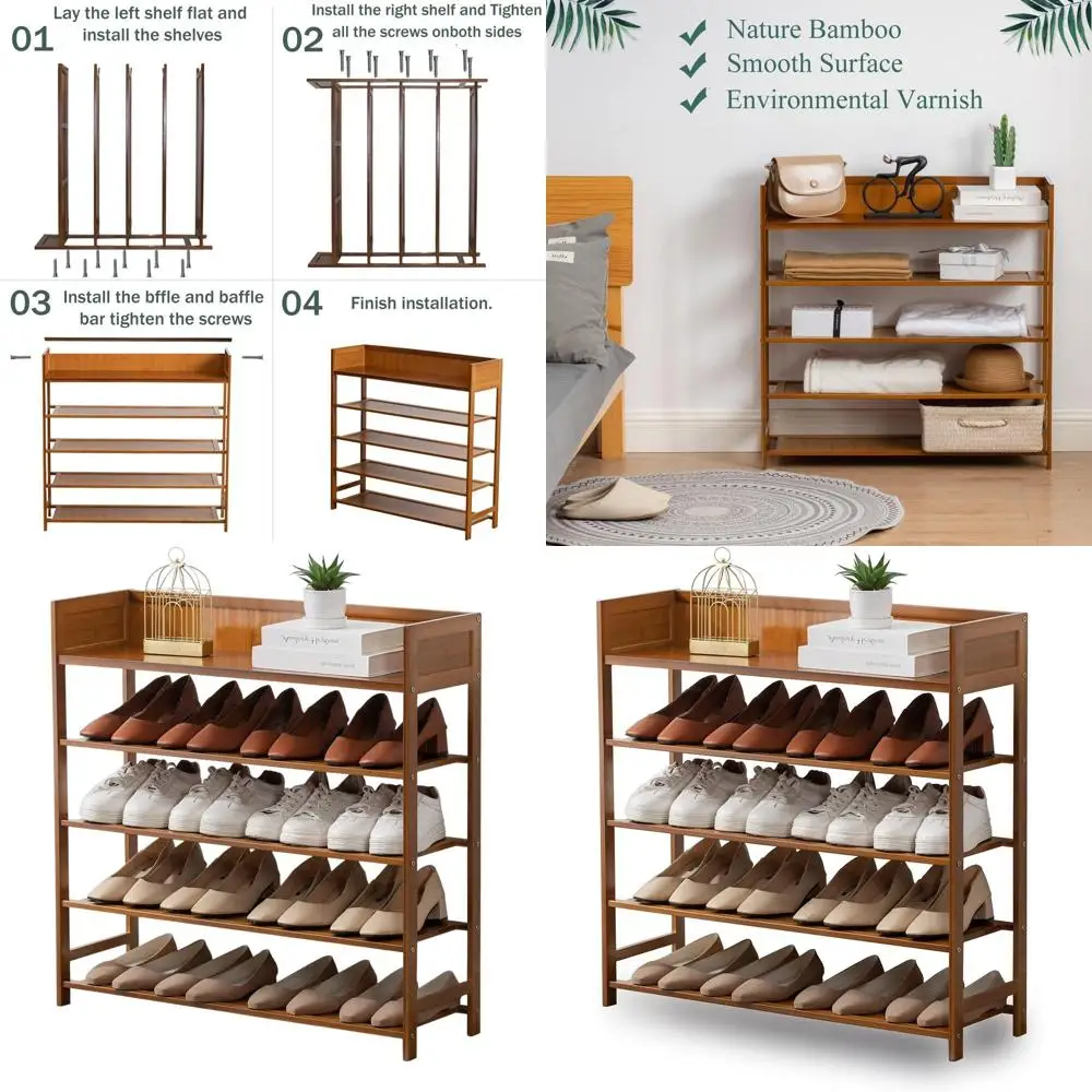 5-уровневый бамбуковый органайзер для обуви, решение для хранения в прихожей, коричневый, длина 31,50
5-уровневый бамбуковый органайзер для обуви, решение для хранения в прихожей, коричневый, длина 31,50