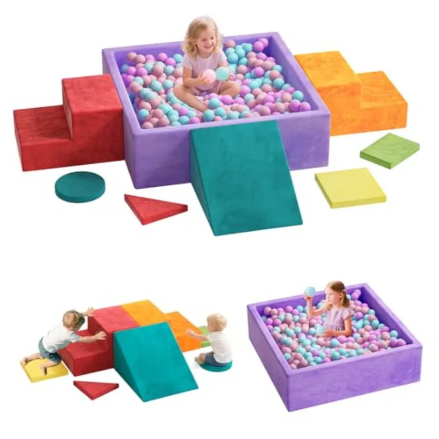 8-Piece Foam Climbing Blocks with Ball Pit for Toddlers 1-3, Soft Play Toddler Climbing Toys Indoor, Indoor Foam Blocks for Tod
8-Piece Foam Climbing Blocks with Ball Pit for Toddlers 1-3, Soft Play Toddler Climbing Toys Indoor, Indoor Foam Blocks for Tod
