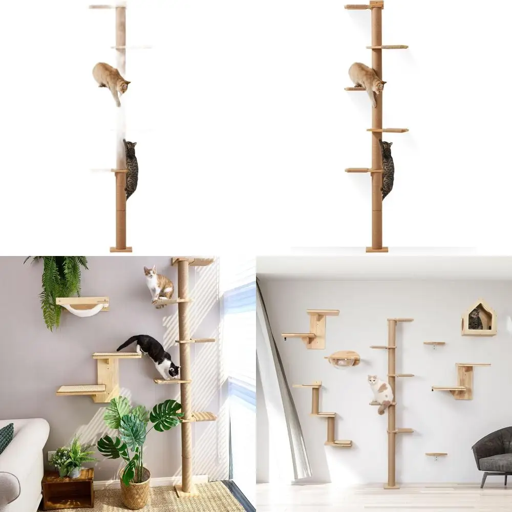 5-уровневая настенная кошачья елка с когтеточкой, идеально подходит для скалолазания, игр и когтеточки
5-уровневая настенная кошачья елка с когтеточкой, идеально подходит для скалолазания, игр и когтеточки