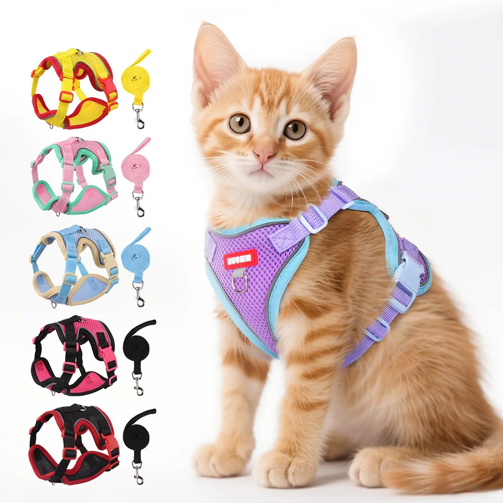 Summer Pet Harness and Leash Set Anti-Escape Adjustable No-Pull Vest Harness Reflective Walking Strap for Cats Small Puppies
Summer Pet Harness and Leash Set Anti-Escape Adjustable No-Pull Vest Harness Reflective Walking Strap for Cats Small Puppies