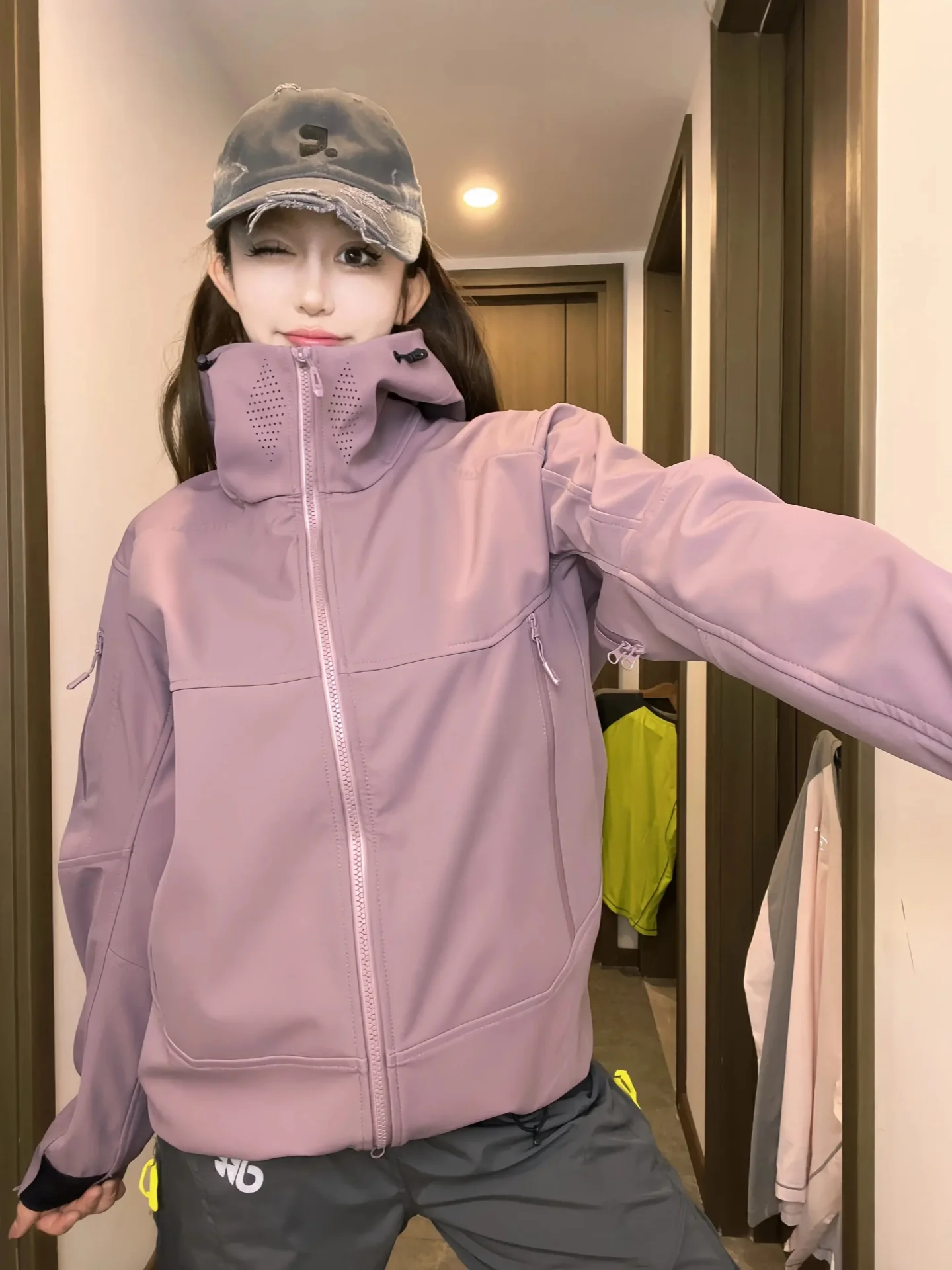 Dopne Colored Tee-Proof Soft ell Jaet Outdoor Climbing Clothes Winter Thiened Fce Outerwear Workwear Jaet
Dopne Colored Tee-Proof Soft ell Jaet Outdoor Climbing Clothes Winter Thiened Fce Outerwear Workwear Jaet