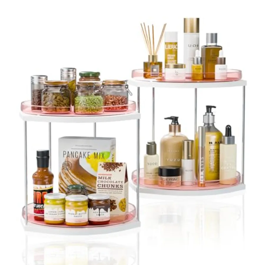 2 Pack 2-Tier Lazy Susan Turntable Organizer 9.05" Rotating Spice Rack Organizer for Cabinet, Pantry, Tabletop and Counter Clea
2 Pack 2-Tier Lazy Susan Turntable Organizer 9.05" Rotating Spice Rack Organizer for Cabinet, Pantry, Tabletop and Counter Clea